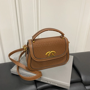 Women Retro PU Leather Woven Flap Saddle Bag With Metal Clasp Elegant Top Handle Crossbody Shoulder Bag Versatile Handbag