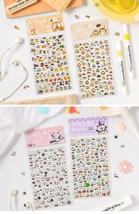 Detailed view of cute cartoon animal PET stickers featuring Shiba Inu and Panda themes