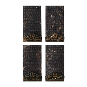 Gold and silver foil letter and number PET stickers set for scrapbooking and decoration