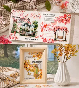 Αυτοκόλλητα PET με λουλούδια για scrapbooking σε ημερολόγια και κάδρα με ζεστό φως