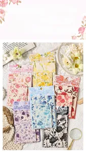 Dettaglio di carta scrapbooking floreale con texture goffrate 3D e motivi floreali vintage