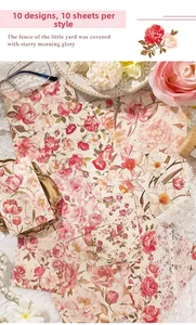 Dettaglio del set di carte per scrapbooking a tema floreale vintage di alta qualità