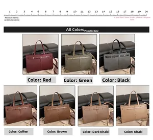 Collection de sacs cabas tissés en sept couleurs avec des bandoulières réglables
