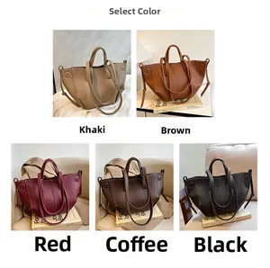 Sacs cabas motif litchi en kaki, marron, rouge, café et noir avec bandoulières
