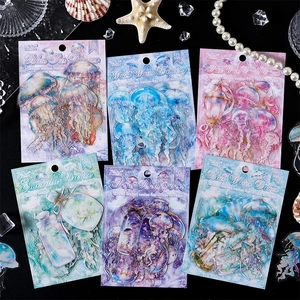 Ocean Waltz Méduse PET Autocollants Thème Mer Onirique Imperméables Décoratifs Pour DIY Scrapbook Journal Hand Account Papeterie