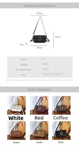 Tableau des tailles détaillé et spécifications du sac bandoulière en cuir PU grainé