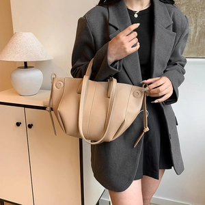 Lychee texture leather tote bag with wing design and double handles for women