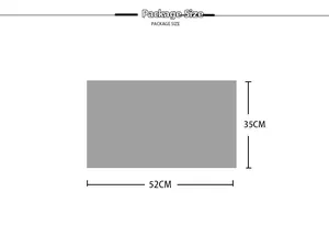 Size diagram for oil painting style scarf measuring 52cm by 35cm in gray cashmere