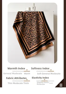 Detail of leopard print scarf with fringe edges, showing soft thick texture and warmth