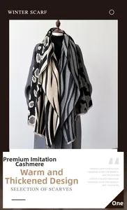 Close-up of leopard and zebra print patchwork scarf with thick cashmere-like texture