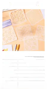 Set of 6 waterproof PET drawing stencils with intricate hollow patterns for art projects