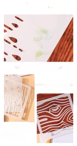Detailed view of washable PET stencil featuring wood grain and smooth safety edges