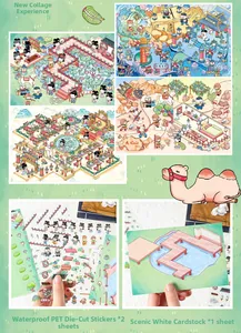 Detail of 3D Journey to the West DIY sticker set with PET waterproof scenery scenes