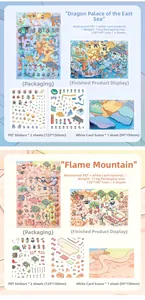 Detail showing Journey to the West waterproof PET 3D stickers with myth scene cards