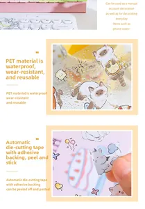Autocollant chat en PET étanche montrant la texture durable et le support adhésif