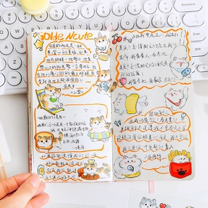Autocollants de chat mignon en PET pour la décoration de journaux intimes et scrapbooking