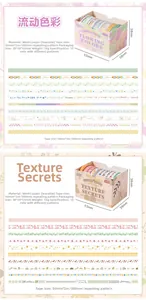 Detail of 10-roll set of washi tapes with pastel gradients and textured border designs