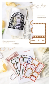 Detailweergave van 6-delige vintage vlinder stickersset voor DIY scrapbooking kunst