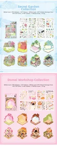 DIY 3D miniature scene sticker set with PET and paper accessories for creative crafts