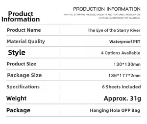 Detailed product specifications of waterproof PET stencils for artistic oil painting