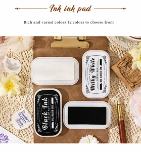Vintage style oil-based ink pad set for DIY scrapbooking with creative 12 colors display