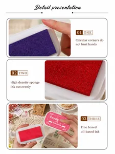 Macro detail of high-density sponge and oil-based ink texture in rectangle stamp pads
