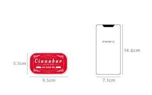Size comparison of large red vintage ink pad for DIY journals measuring 9.5cm by 5.5cm