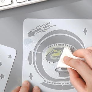 Washable astronaut stencil made of flexible plastic for easy painting and cleaning