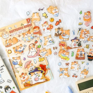 Lot de 4 planches d'autocollants Corgi mignons pour scrapbooking avec motifs de chiens variés