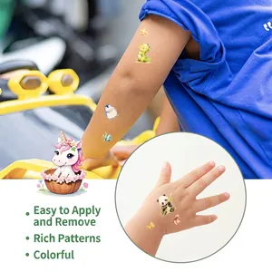 Tatuaggi temporanei impermeabili per bambini con disegni di dinosauri e animali vari