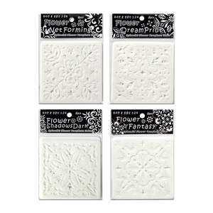 Pack of 6 floral hollow stencil templates for painting and scrapbooking on white background