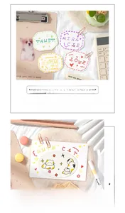Close-up of cute bear and alphabet embroidery style stickers for DIY journal decor
