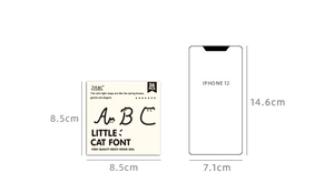 Size comparison of 36-piece wooden alphabet stamp set next to a phone for scale