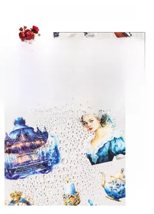 Waterproof PET vintage stickers featuring Victorian lady and floral patterns with die-cut design