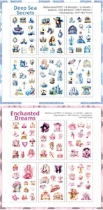 Detail view of vintage botanical PET waterproof stickers for DIY scrapbooking and journal décor