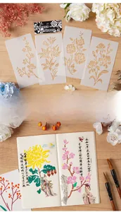 Stencil in PET a fiori per pittura fai-da-te e journaling con motivi floreali