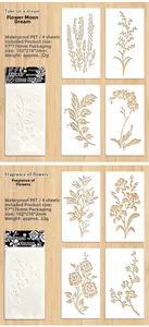 Dettagli degli stencil floreali in PET con motivi di lavanda e rose per pittura