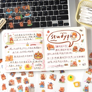 Cute Capybara cartoon sticker set for scrapbooking and DIY laptop decoration stickers