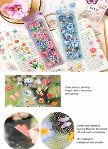 Details der PET-Aufkleber mit Goldfolie für Scrapbooking und kreative Journal-Designs