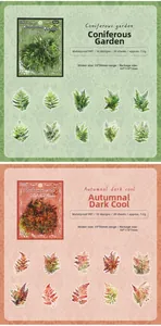 Detail of waterproof PET fern botanical stickers in two color sets for journaling