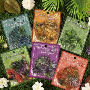 Vintage Botanical Leaf Stickers Waterproof PET Transparent DIY Scrapbooking Journaling Materials Realistic Plant Decals