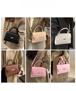 Detailed views of multi-color crossbody bags styled with various fashion outfits