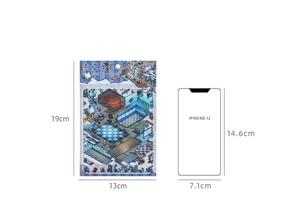 Detailansicht der 3D-Miniatur-Szenenaufkleber mit Maßen 13x19cm und 3-teiligem Set