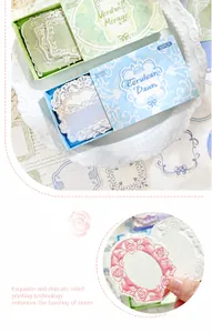 Detailed macro view of 30pcs floral embossed decorative paper for scrapbooking