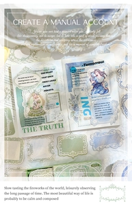 Macro view of 30pcs vintage stationery papers with illustrations for DIY journaling