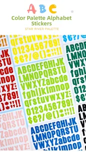 Vue détaillée d'autocollants colorés alphabet et chiffres pour coques de téléphone DIY
