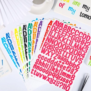 Autocollants Colorés Alphabet Numéro Pour Scrapbooking Bricolage Journalisation Décoration Décalcomanies Lettres Adhésives Pour Cahier