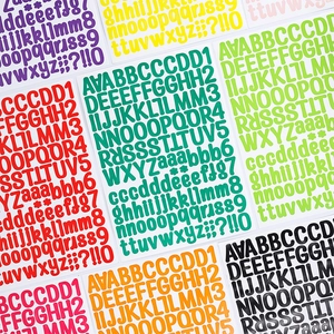 Set de stickers colorés lettres et chiffres pour scrapbooking DIY et décoration créative
