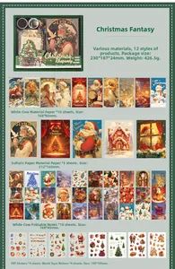 Détails du kit de scrapbooking de Noël avec papier à notes et autocollants PET festifs