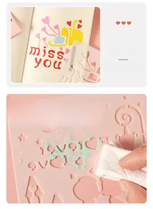Washable DIY painting template with heart patterns and miss you lettering for scrapbooks